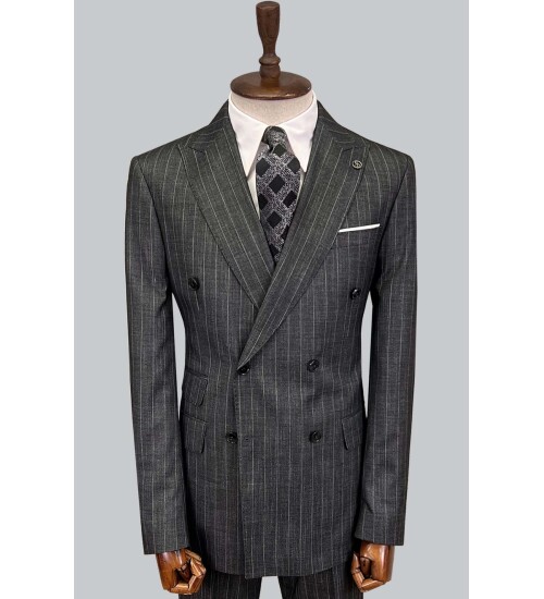 SUIT SARTORIA DARK GREY DOUBLE BREASTED SUIT 2894