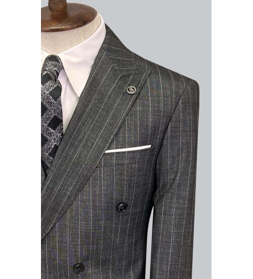 SUIT SARTORIA DARK GREY DOUBLE BREASTED SUIT 2894