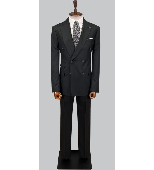 SUIT SARTORIA ÇİZGİLİ SİYAH KRUVAZE TAKIM ELBİSE 2894