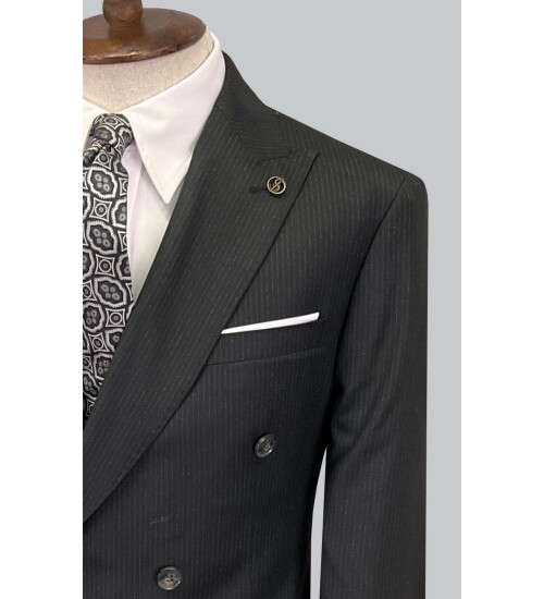 SUIT SARTORIA ÇİZGİLİ SİYAH KRUVAZE TAKIM ELBİSE 2894