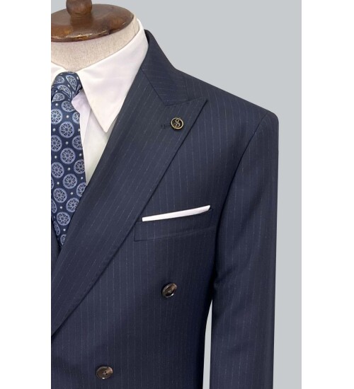 SUIT SARTORIA NAVY BLUE DOUBLE BREASTED SUIT 2894