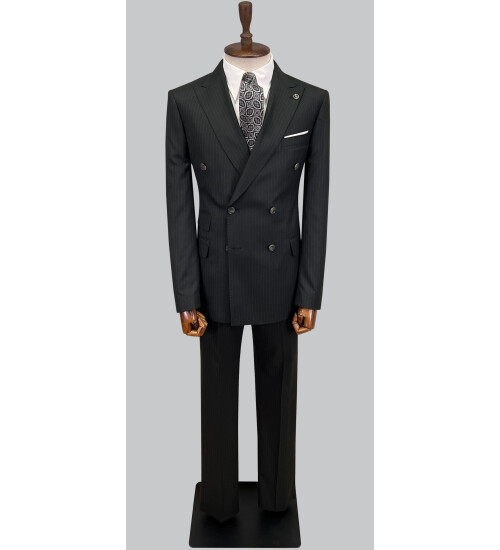 SUIT SARTORIA BLACK DOUBLE BREASTED SUIT 2894