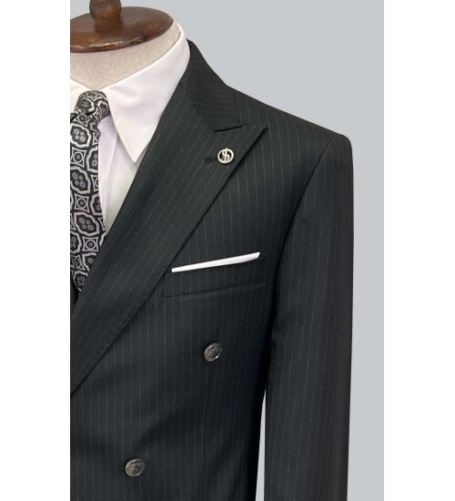 SUIT SARTORIA BLACK DOUBLE BREASTED SUIT 2894