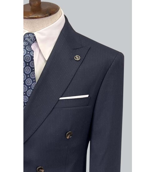 SUIT SARTORIA NAVY BLUE DOUBLE BREASTED SUIT 2894