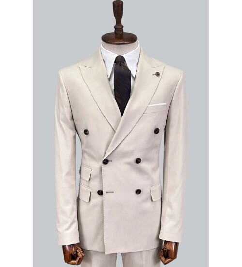 SUIT SARTORIA BEIGE DOUBLE BREASTED SUIT 2894