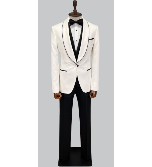 SUIT SARTORIA WHITE SHAWL LAPEL TUXEDO 5645