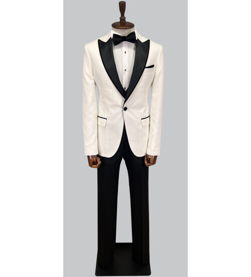 SUIT SARTORIA WHITE PEAK LAPEL TUXEDO 5643