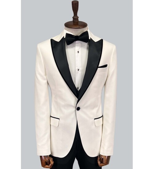 SUIT SARTORIA WHITE PEAK LAPEL TUXEDO 5643