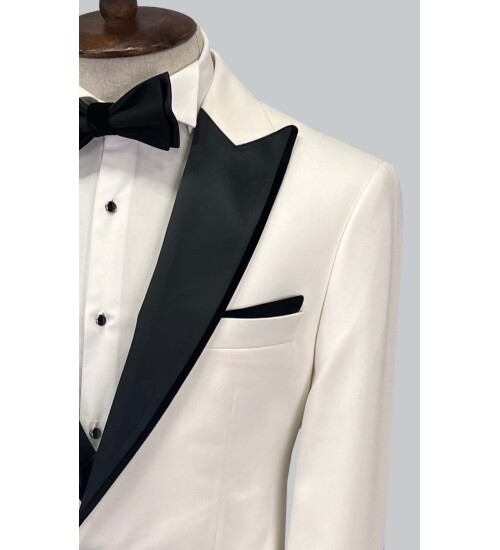 SUIT SARTORIA WHITE PEAK LAPEL TUXEDO 5643