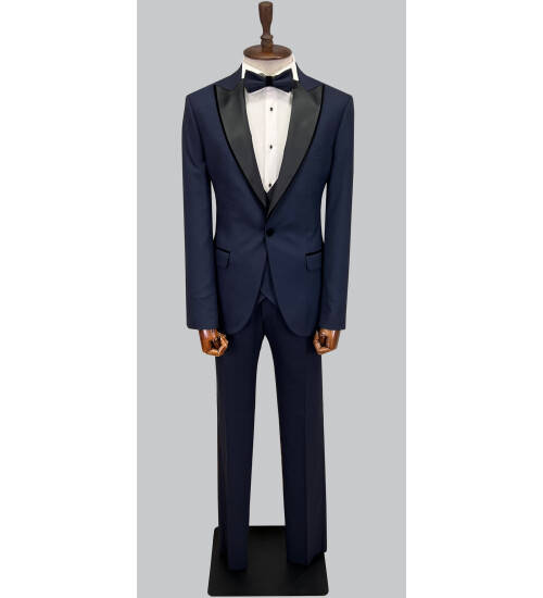 SUIT SARTORIA NAVY BLUE PEAK LABEL TUXEDO 5643