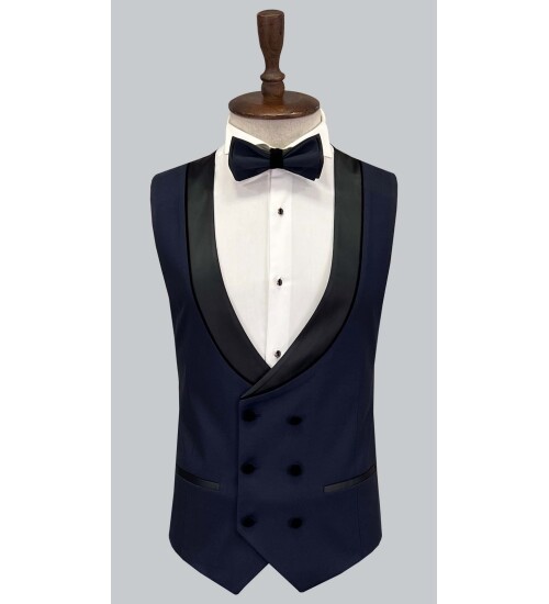 SUIT SARTORIA NAVY BLUE PEAK LABEL TUXEDO 5643