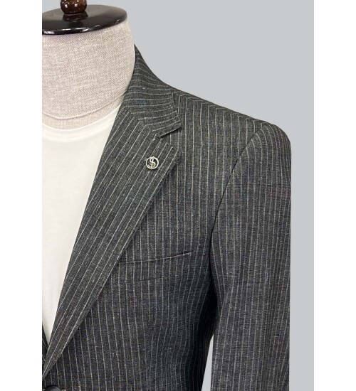 SUIT SARTORIA LINEN DARK GREY JACKET 4372