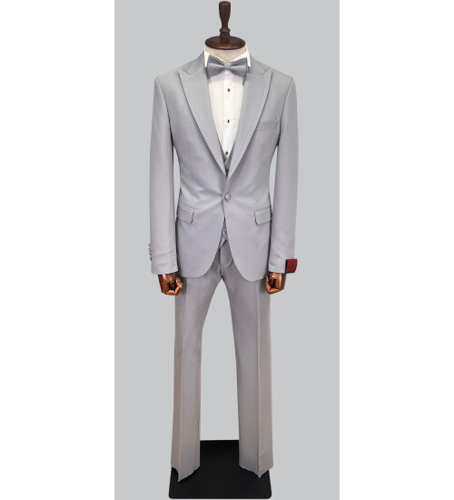 SUIT SARTORIA GRİ ÇIKMA SİVRİ YAKA DAMATLIK 5641