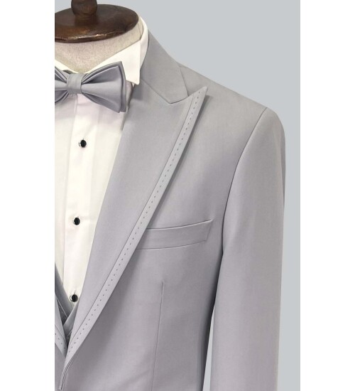 SUIT SARTORIA GRİ ÇIKMA SİVRİ YAKA DAMATLIK 5641