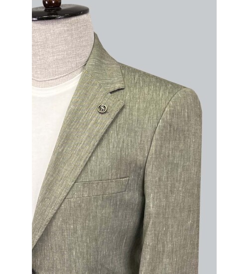 SUIT SARTORIA LINEN GREEN JACKET 4372