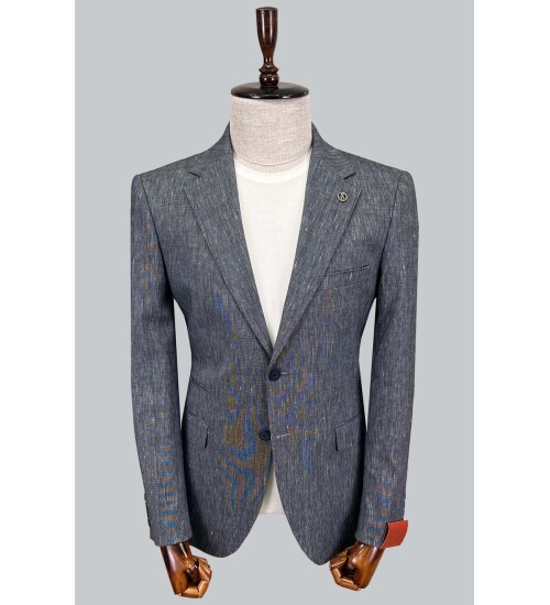 SUIT SARTORIA LINEN NAVY BLUE JACKET 4372