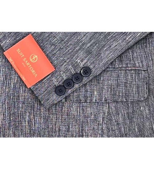 SUIT SARTORIA LINEN NAVY BLUE JACKET 4372