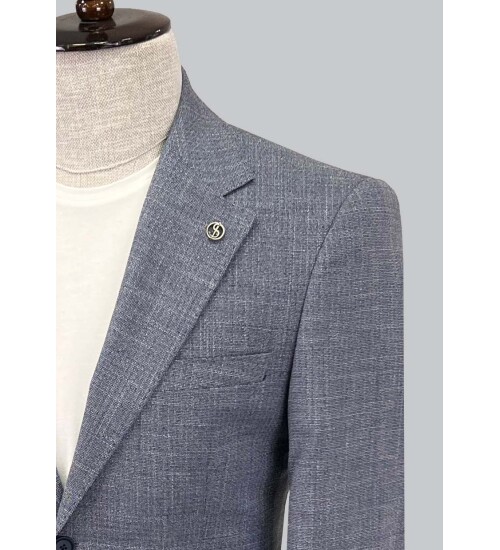 SUIT SARTORIA LINEN NAVY BLUE JACKET 4372