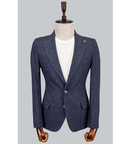 SUIT SARTORIA LINEN NAVY BLUE JACKET 4409