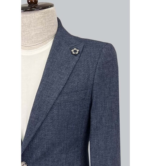 SUIT SARTORIA LINEN NAVY BLUE JACKET 4409