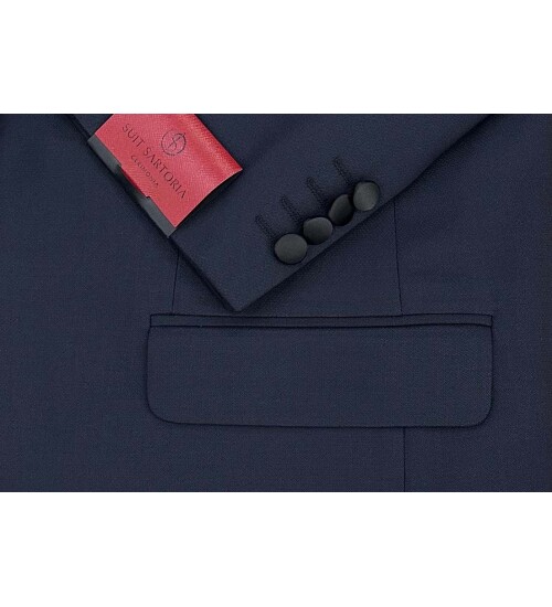 SUIT SARTORIA BIG SIZES REMOVABLE LAPEL NAVY BLUE TUXEDO 5539