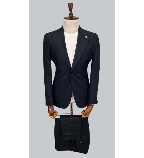 SUIT SARTORIA NAVY BLUE LINEN SUIT 2830