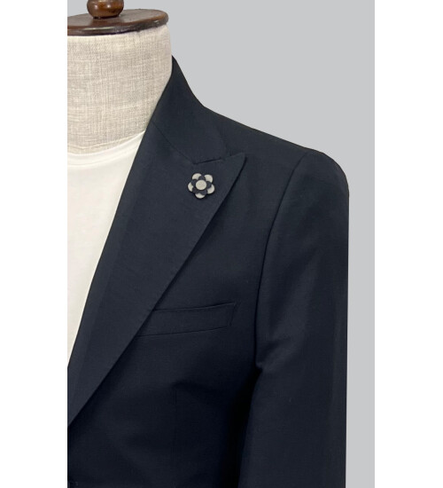 SUIT SARTORIA NAVY BLUE LINEN SUIT 2830