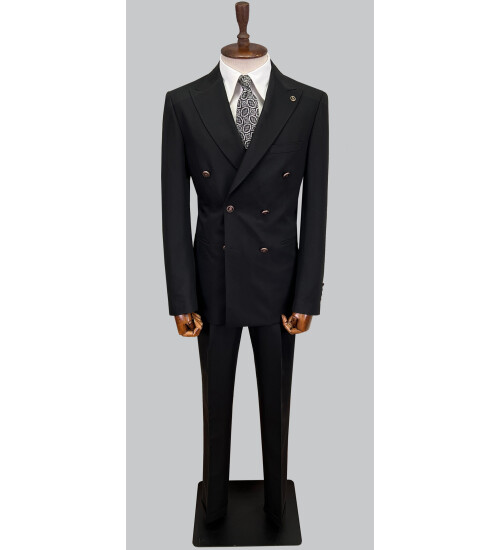 SUIT SARTORIA BLACK DOUBLE BREASTED SUIT 2826