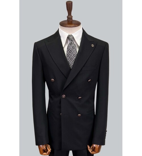 SUIT SARTORIA BLACK DOUBLE BREASTED SUIT 2826