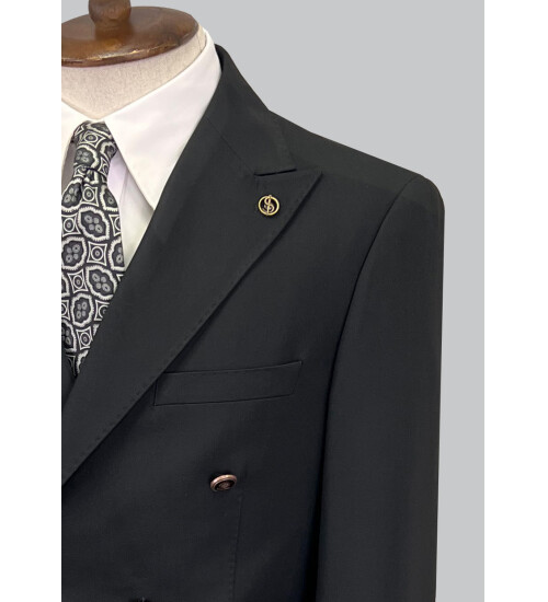 SUIT SARTORIA BLACK DOUBLE BREASTED SUIT 2826