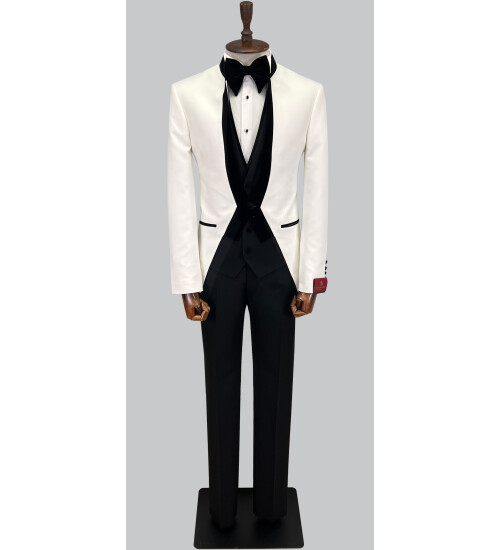 SUIT SARTORIA BEYAZ HAKİM YAKA DAMATLIK 5452