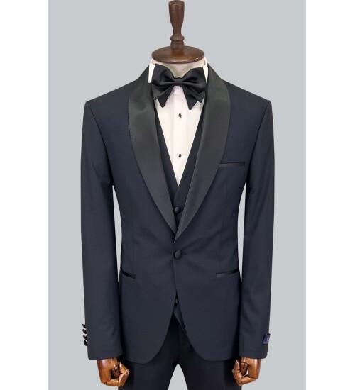 SUIT SARTORIA NAVY BLUE WOOL TUXEDO 5625