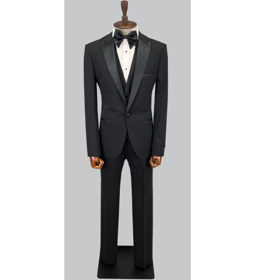 SUIT SARTORIA BLACK WOOL TUXEDO 5624