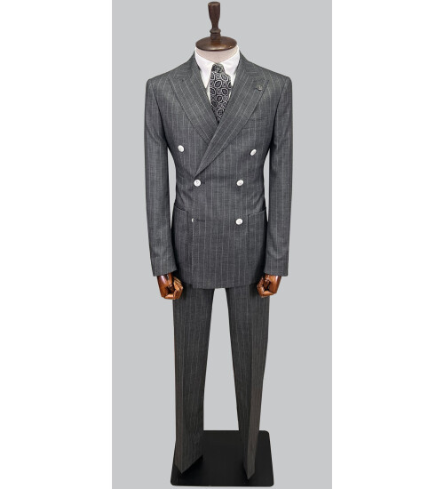 SUIT SARTORIA GREY DOUBLE BREASED SUIT 2815