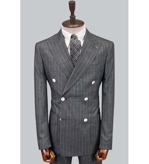 SUIT SARTORIA GREY DOUBLE BREASED SUIT 2815