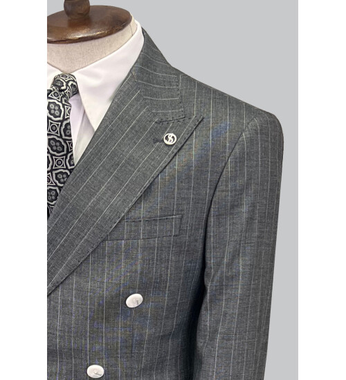 SUIT SARTORIA GREY DOUBLE BREASED SUIT 2815