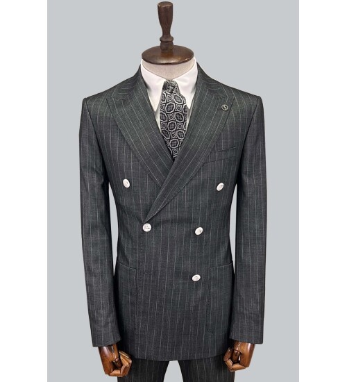 SUIT SARTORIA DARK GREY DOUBLE BREASED SUIT 2815