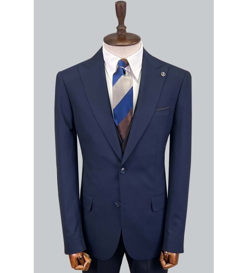 SUIT SARTORIA NAVY BLUE SUIT WITH REVERSIBLE VEST 2810