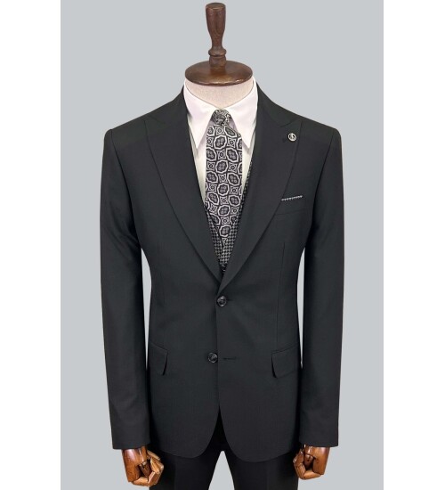 SUIT SARTORIA BLACK SUIT WITH REVERSIBLE VEST 2810