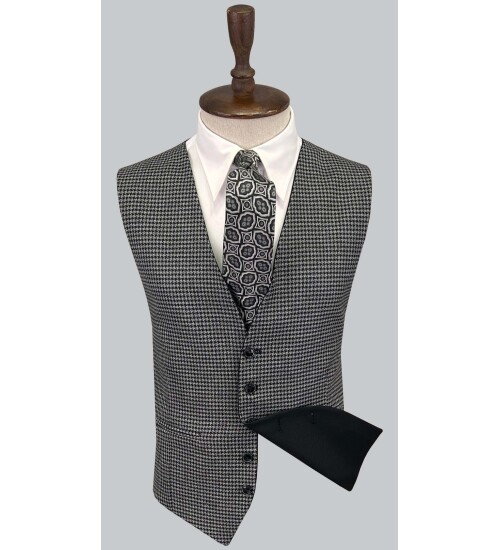 SUIT SARTORIA BLACK SUIT WITH REVERSIBLE VEST 2810