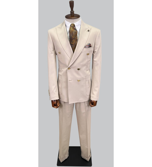 SUIT SARTORIA BEIGE DOUBLE BREASTED SUIT 2802