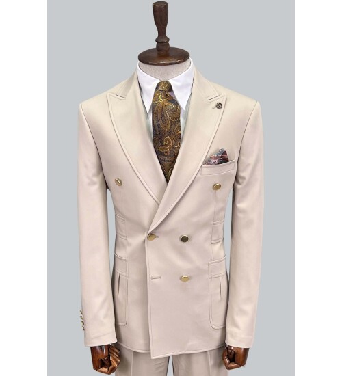 SUIT SARTORIA BEIGE DOUBLE BREASTED SUIT 2802