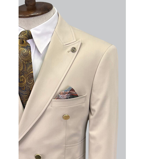 SUIT SARTORIA BEIGE DOUBLE BREASTED SUIT 2802