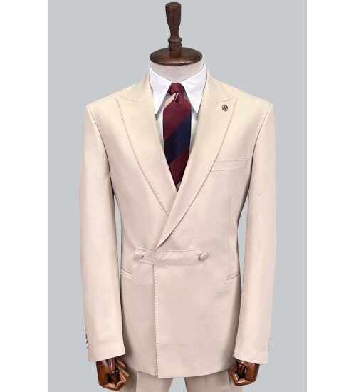 SUIT SARTORIA BEIGE DOUBLE BREASTED SUIT 2773