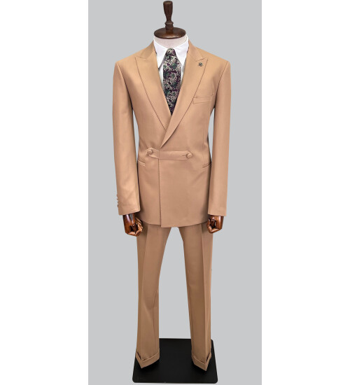 SUIT SARTORIA LIGHT BROWN DOUBLE BREASTED SUIT 2773