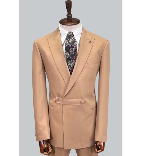 SUIT SARTORIA LIGHT BROWN DOUBLE BREASTED SUIT 2773