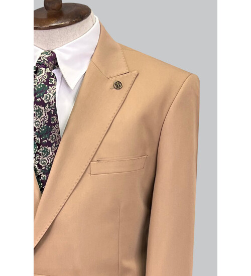 SUIT SARTORIA LIGHT BROWN DOUBLE BREASTED SUIT 2773