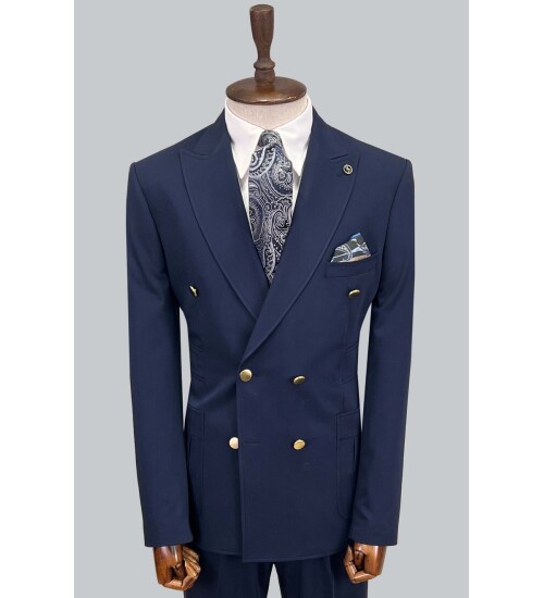 SUIT SARTORIA NAVY BLUE DOUBLE BREASTED SUIT 2802