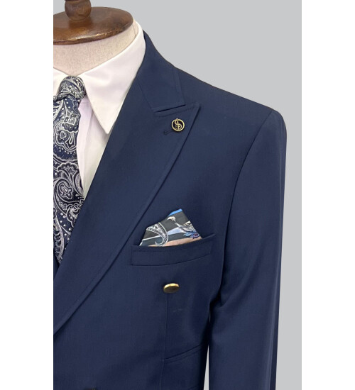 SUIT SARTORIA NAVY BLUE DOUBLE BREASTED SUIT 2802