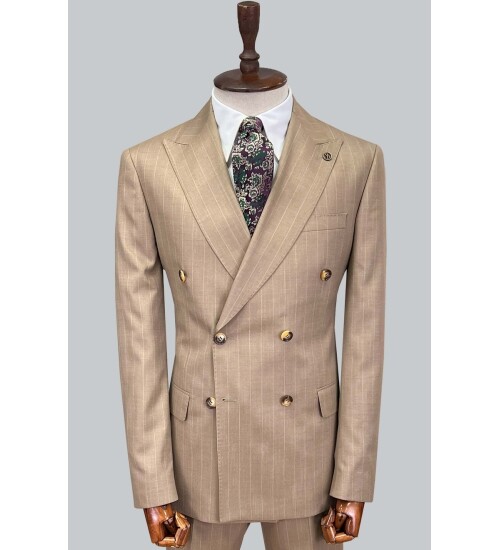 SUIT SARTORIA BEIGE DOUBLE BREASTED SUIT 2727